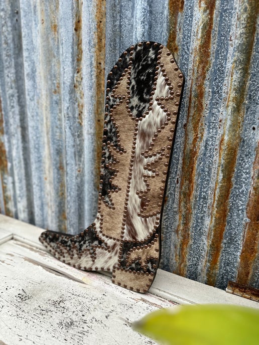 Boot Cowhide Decor