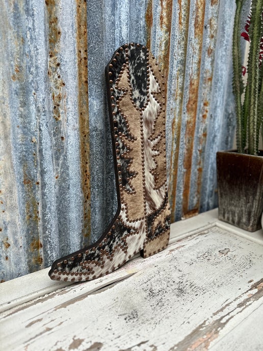 Boot Cowhide Decor