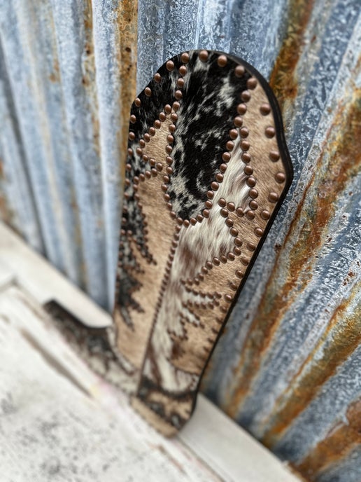 Boot Cowhide Decor