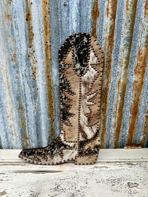 Boot Cowhide Decor